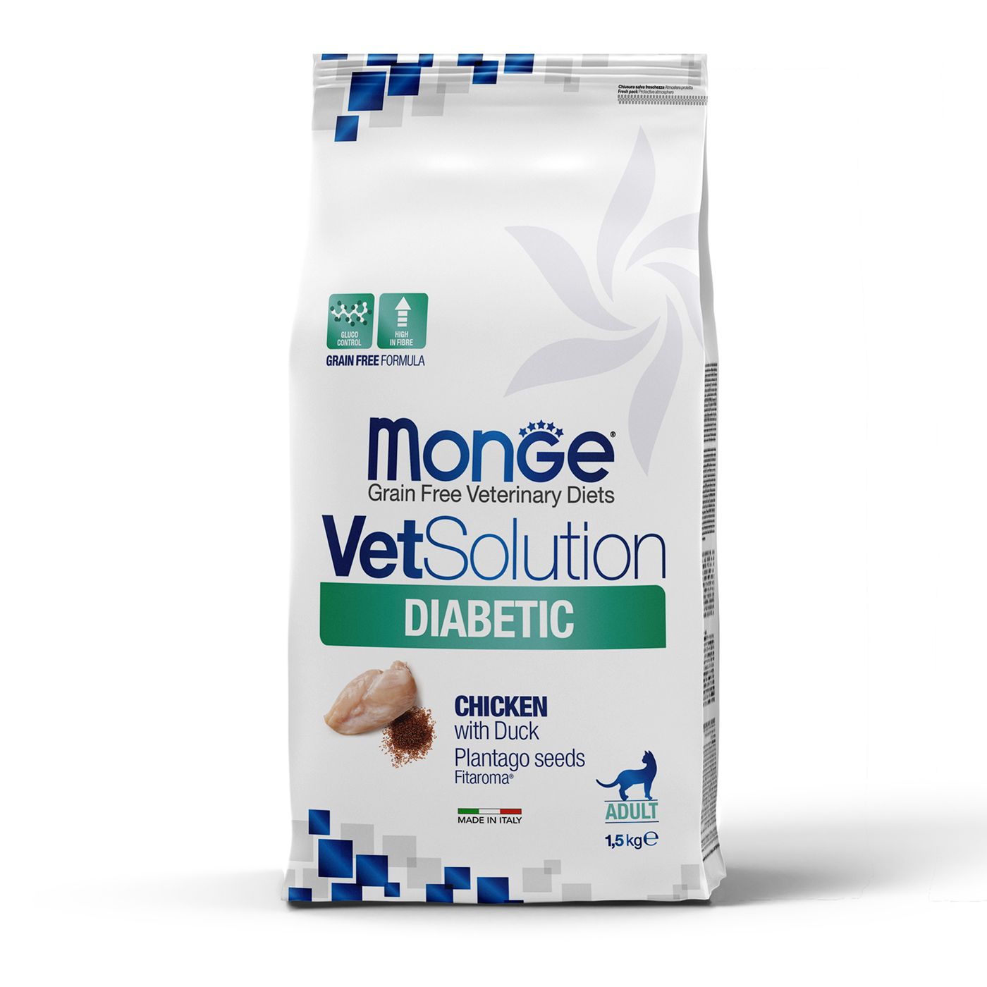 Диетический корм Monge VetSolution Cat Diabetic Диабетик для кошек при сахарном диабете 1,5 кг — фото 2