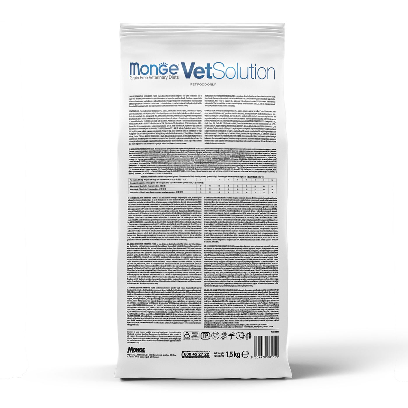 Диетический корм Monge VetSolution Cat Urinary Oxalate Уринари Оксалат для кошек при заболеваниях мочеполовой системы и оксалатном течении МКБ 1,5 к — фото 37