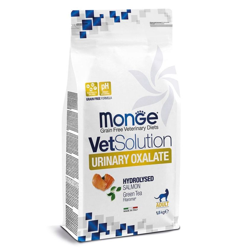 Диетический корм Monge VetSolution Cat Urinary Oxalate Уринари Оксалат для кошек при заболеваниях мочеполовой системы и оксалатном течении МКБ 1,5 к — фото 4