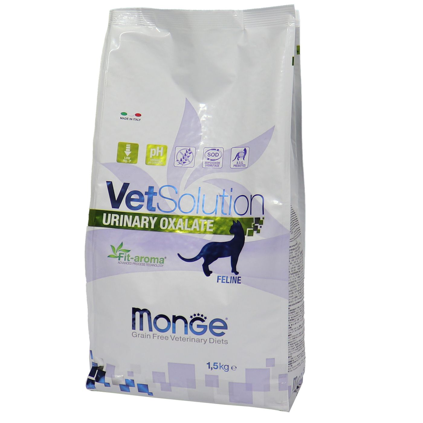 Диетический корм Monge VetSolution Cat Urinary Oxalate Уринари Оксалат для кошек при заболеваниях мочеполовой системы и оксалатном течении МКБ 1,5 к — фото 2