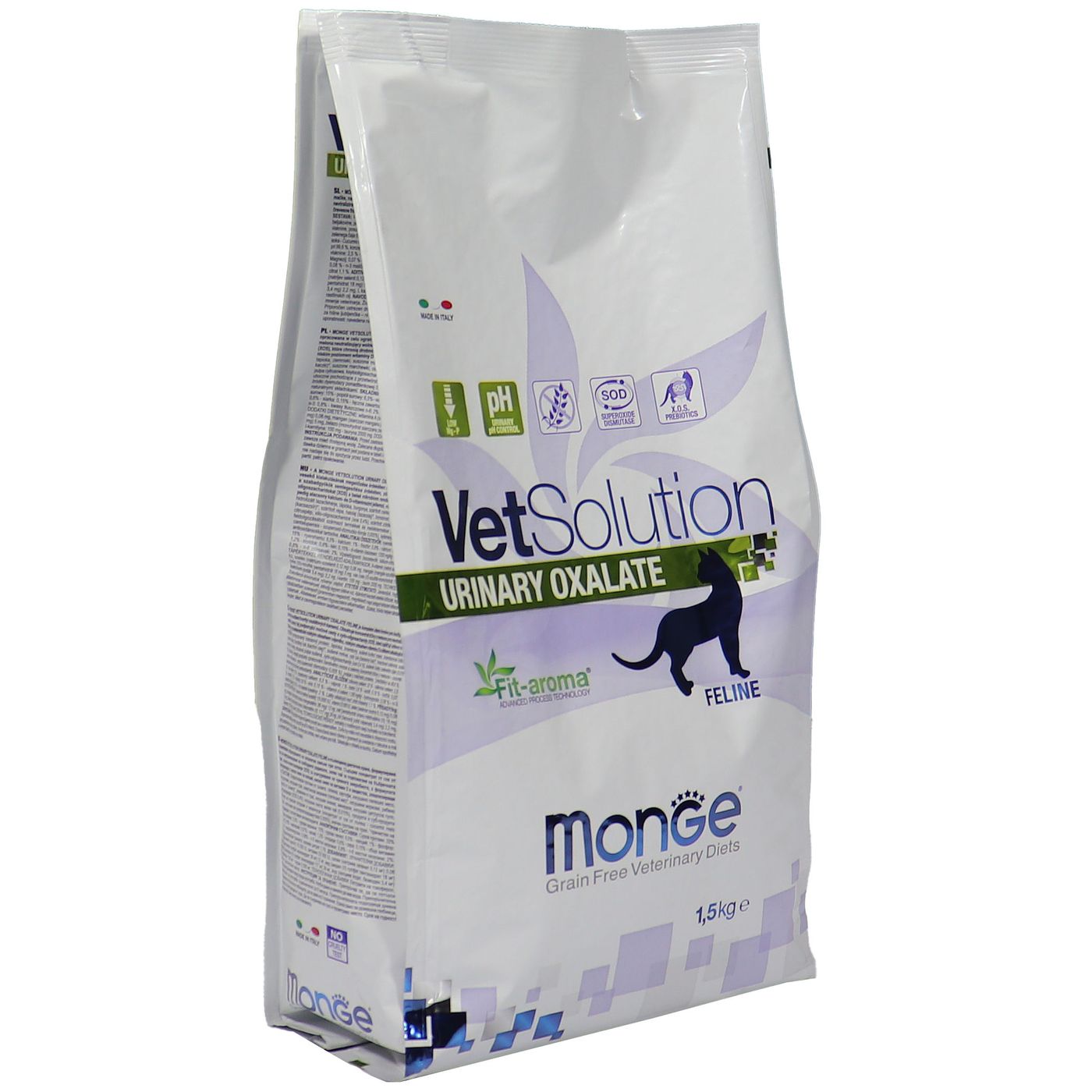 Диетический корм Monge VetSolution Cat Urinary Oxalate Уринари Оксалат для кошек при заболеваниях мочеполовой системы и оксалатном течении МКБ 1,5 к — фото 33