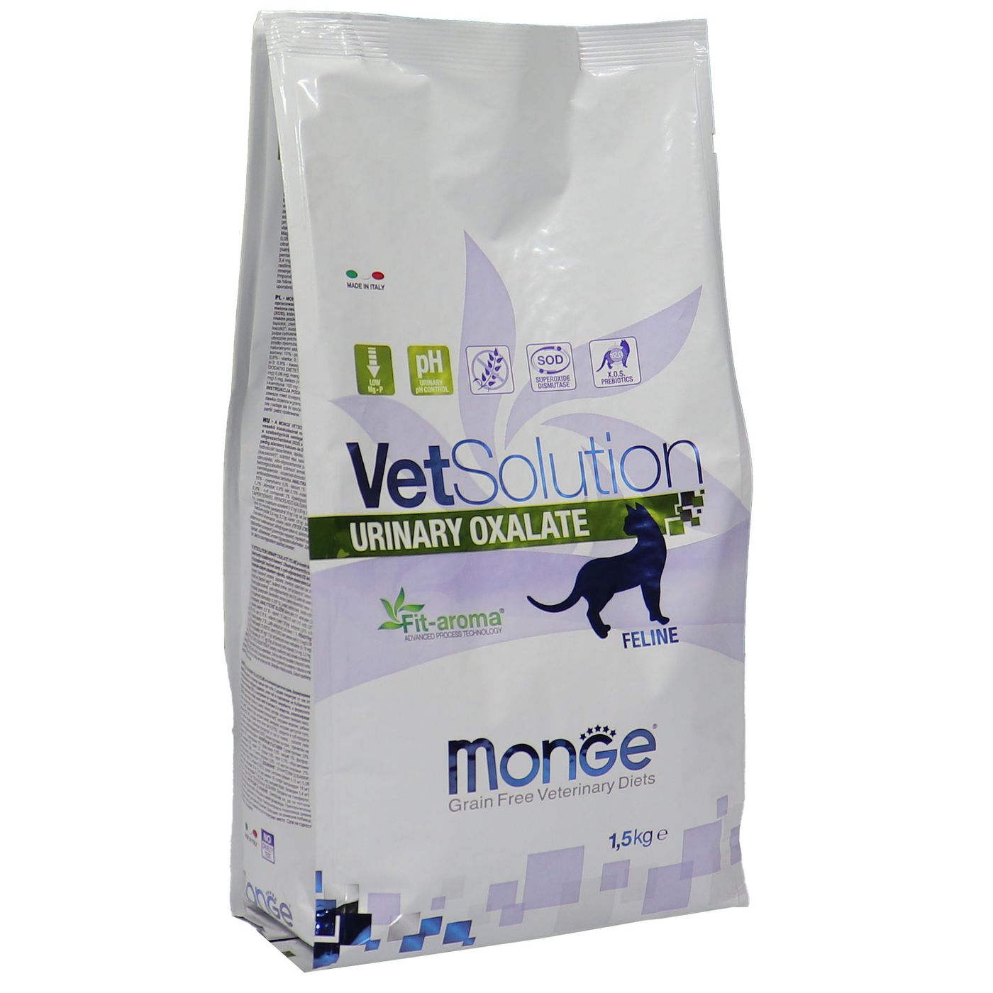 Диетический корм Monge VetSolution Cat Urinary Oxalate Уринари Оксалат для кошек при заболеваниях мочеполовой системы и оксалатном течении МКБ 1,5 к — фото 34