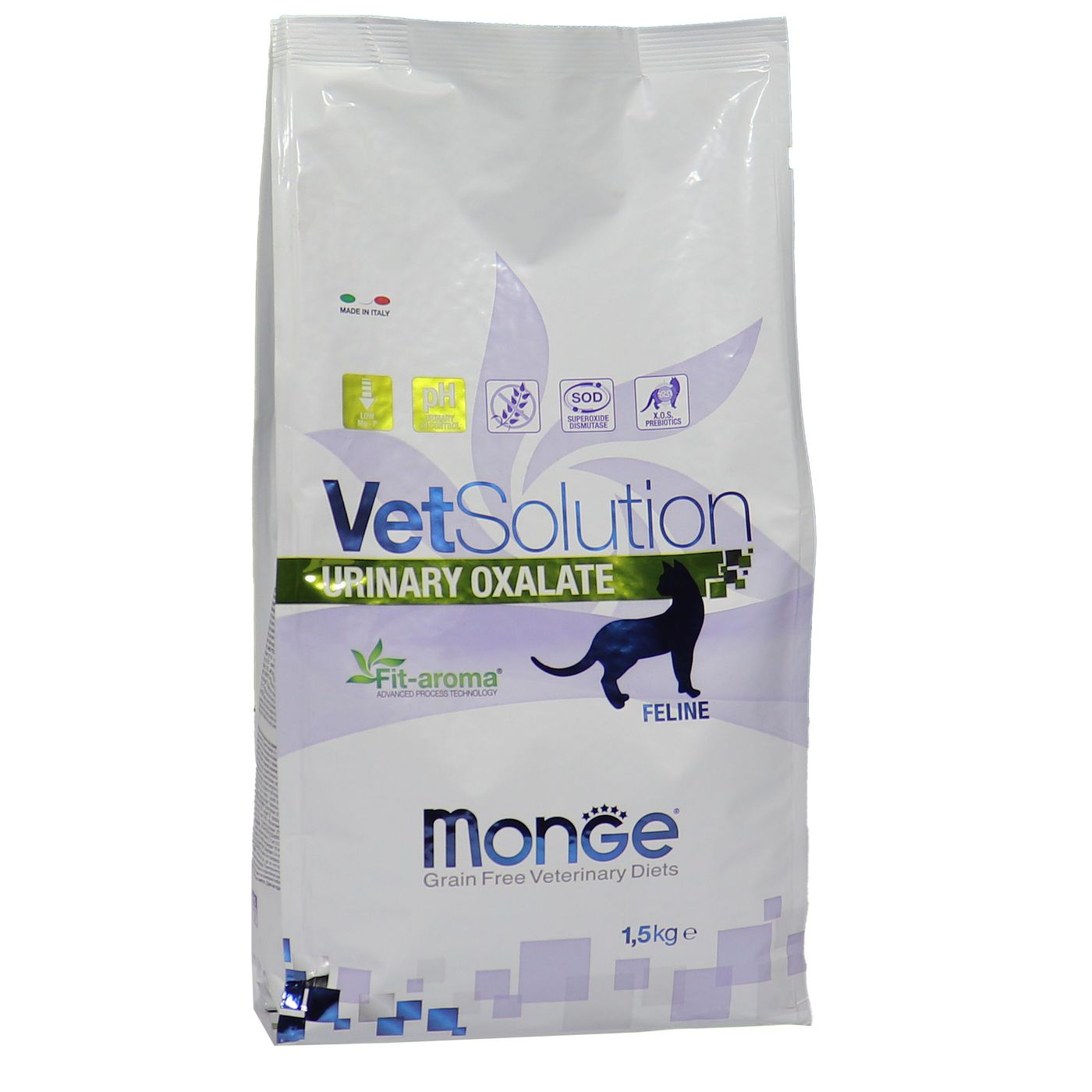 Диетический корм Monge VetSolution Cat Urinary Oxalate Уринари Оксалат для кошек при заболеваниях мочеполовой системы и оксалатном течении МКБ 1,5 к — фото 35