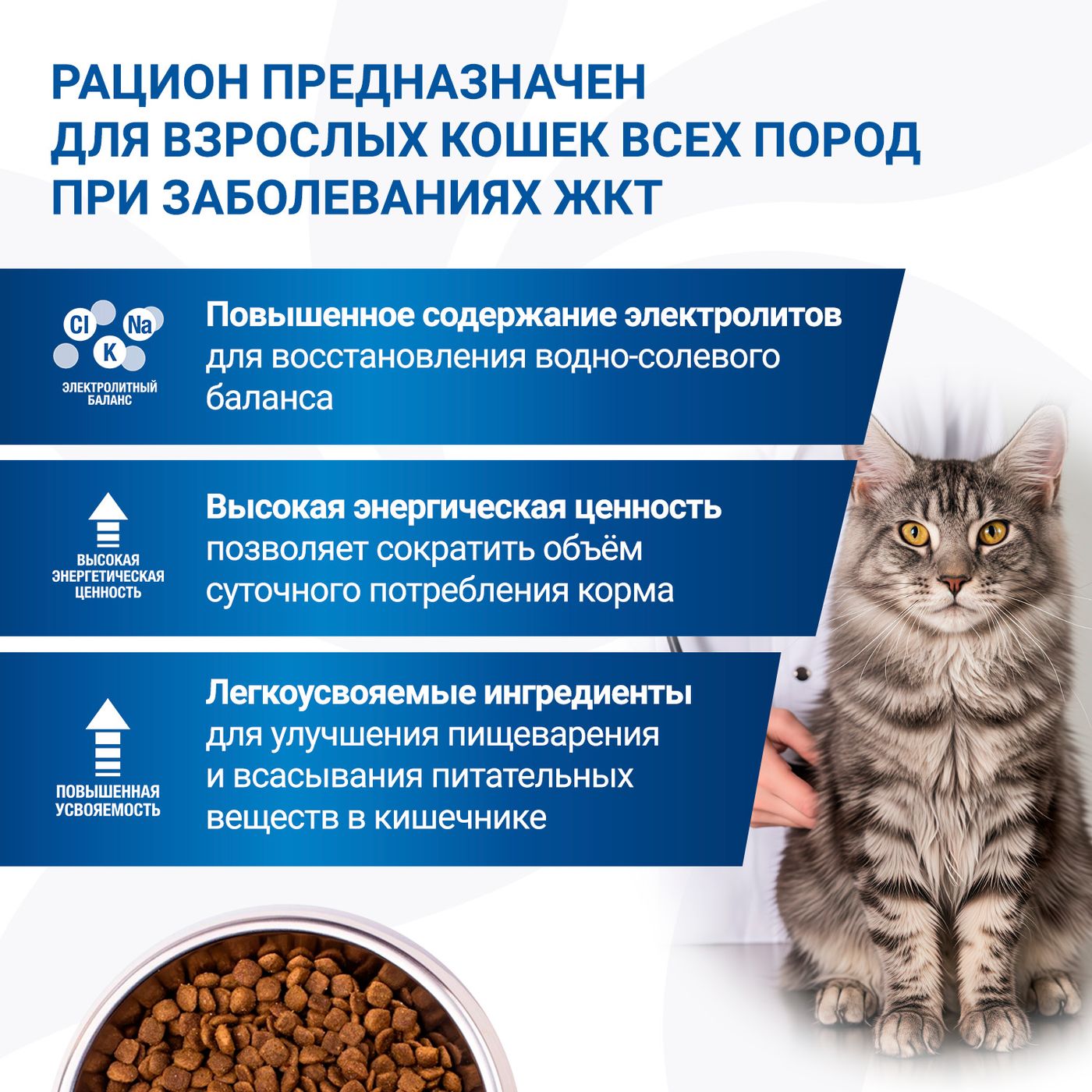 Диетический корм Monge VetSolution Cat Gastrointestinal гастро интестинал для кошек при заболеваниях ЖКТ 1,5 кг — фото 7