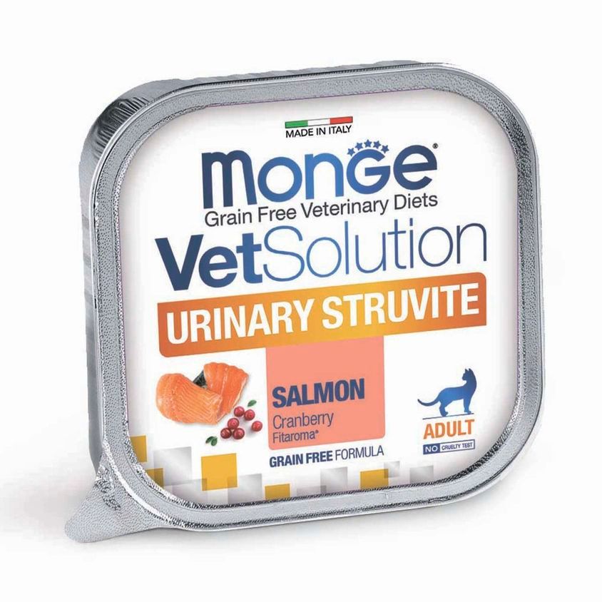 Диетический корм Monge VetSolution Cat Urinary Struvite Уринари Струвит для кошек при заболеваниях мочеполовой системы и струвитном течении МКБ 100г — фото 2