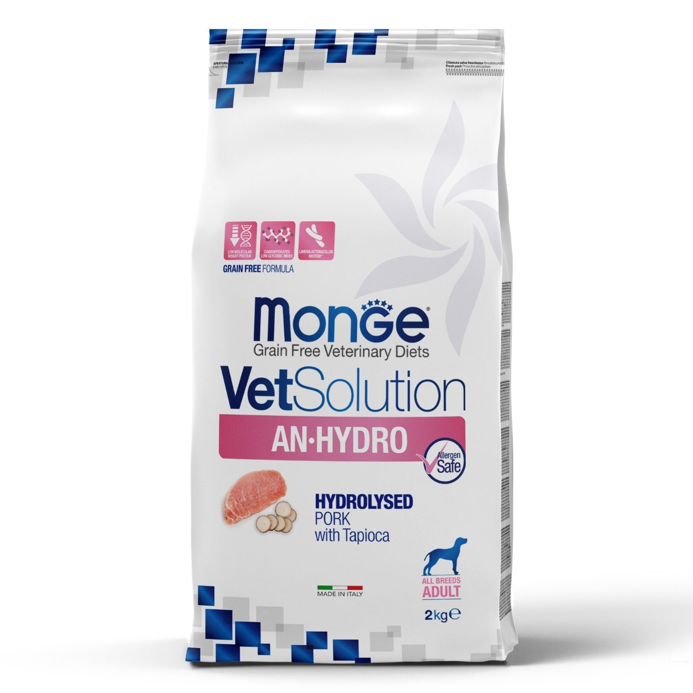 Диетический корм Monge VetSolution Dog An-Hydro ан-гидро для собак при пищевой непереносимости 2 кг — фото 2
