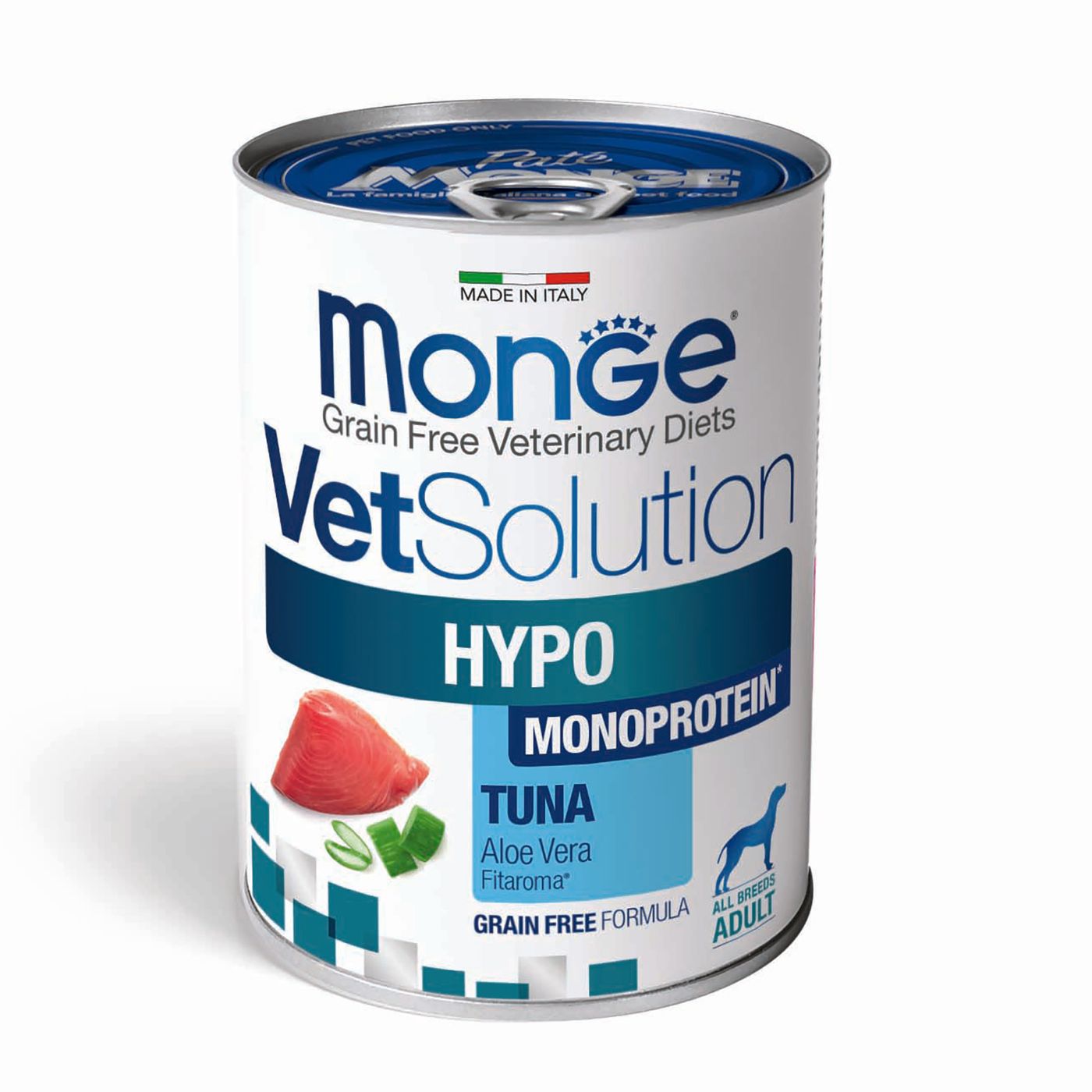 Диетический корм Monge VetSolution Dog Hypo Monoprotein TUNA Гипо монопротеин с тунцом для собак для снижения реакции пищевой непереносимости 400 г — фото 2