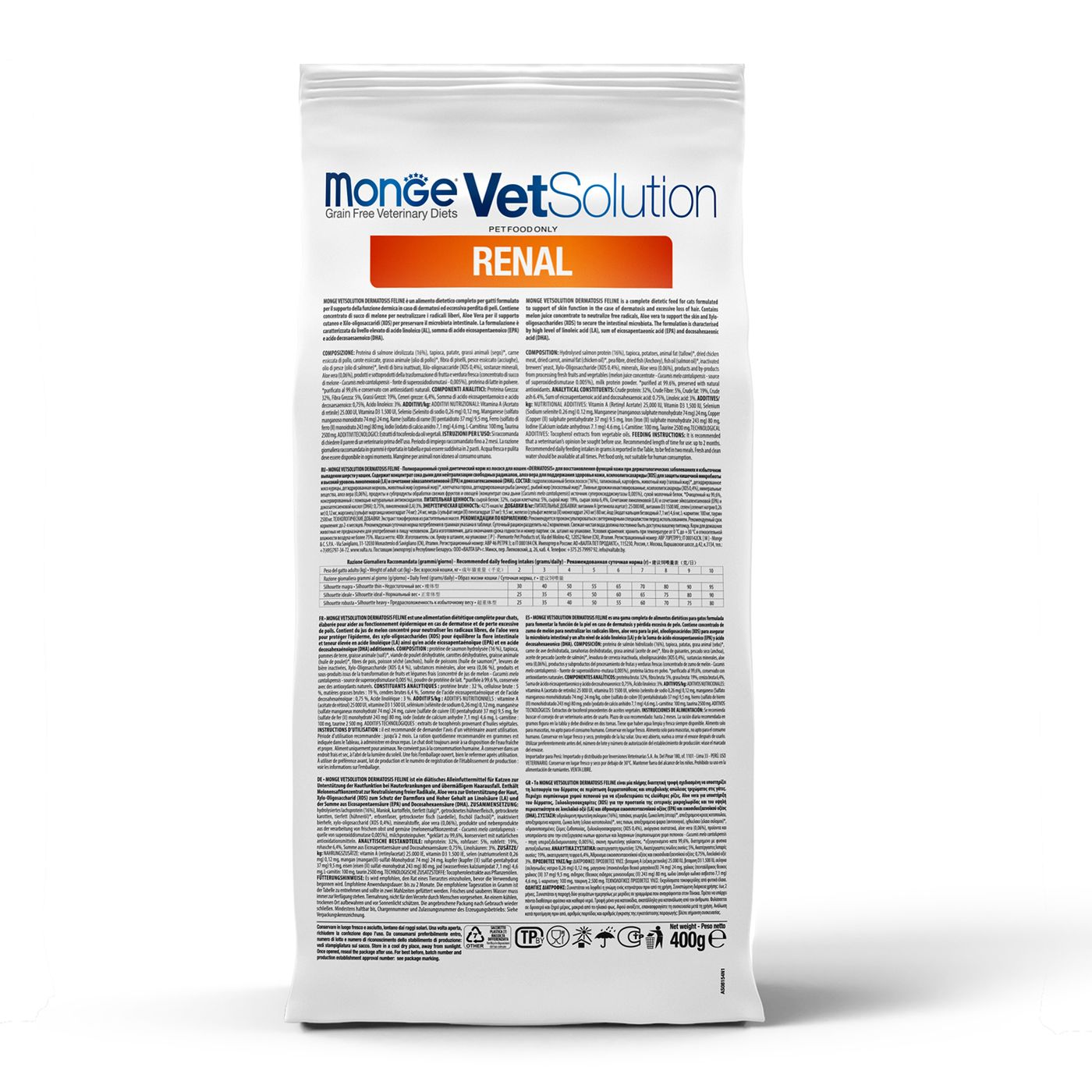 Диетический корм Monge VetSolution Cat Renal Ренал для кошек при ХПН 400 г — фото 13