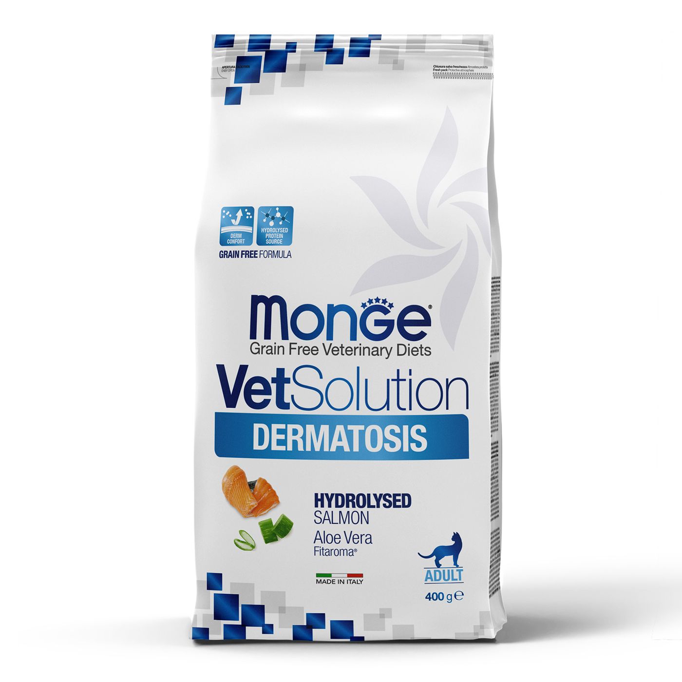 Диетический корм Monge VetSolution Cat Dermatosis Дерматозис для кошек при заболеваниях кожи 400 г — фото 2