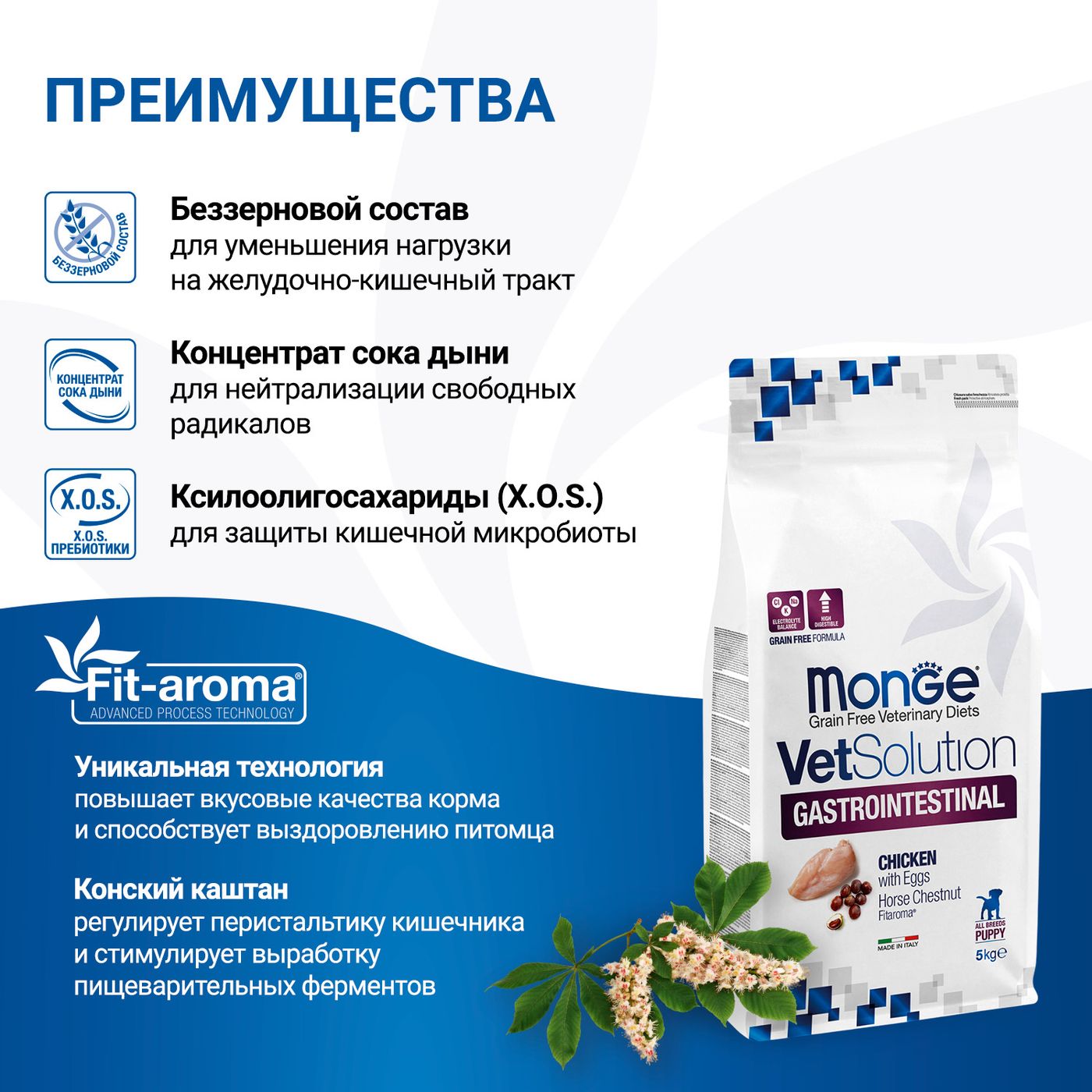Диетический корм Monge VetSolution Dog Gastrointestinal Гастроинтестинал для щенков при заболеваниях ЖКТ 5 кг — фото 5