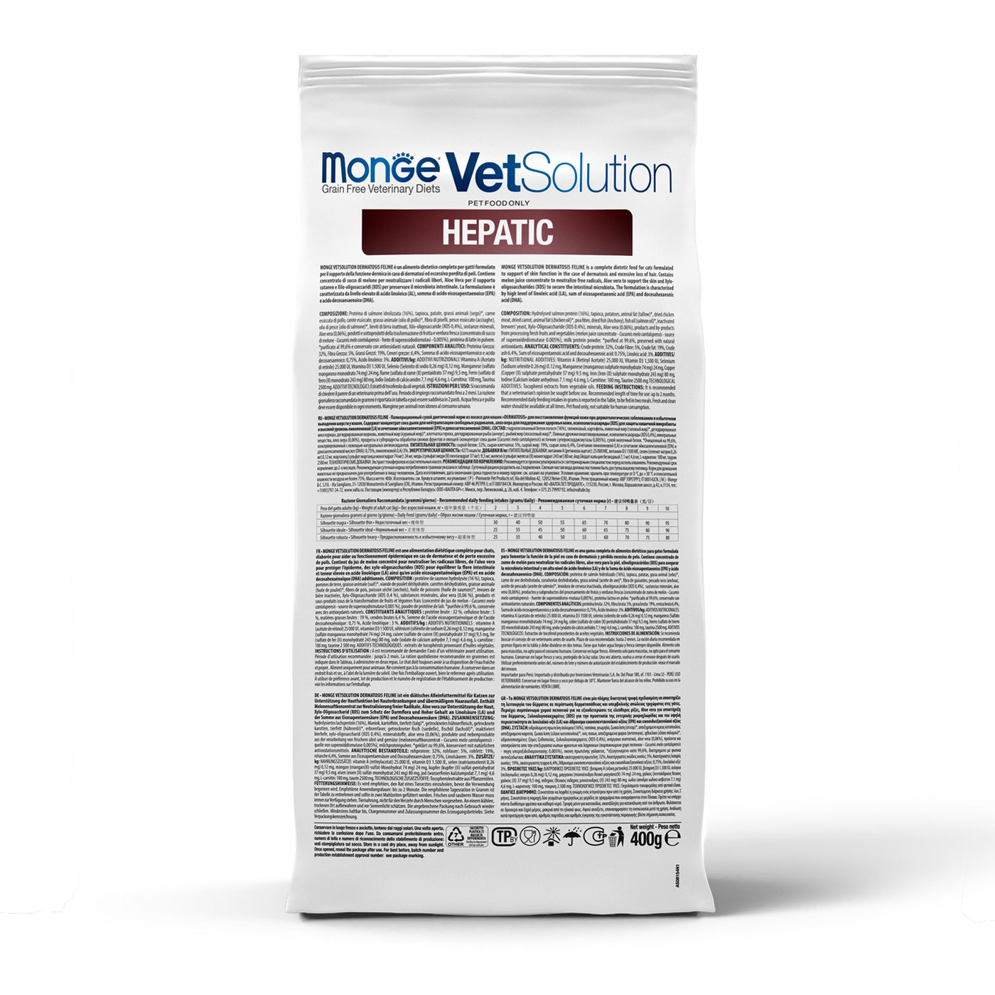 Диетический корм Monge VetSolution Cat Hepatic Гепатик для кошек при заболеваниях печени 400 г — фото 13