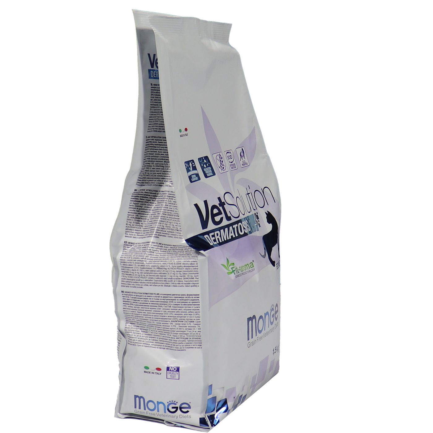 Диетический корм Monge VetSolution Cat Dermatosis Дерматозис для кошек при заболеваниях кожи 1,5 кг — фото 34
