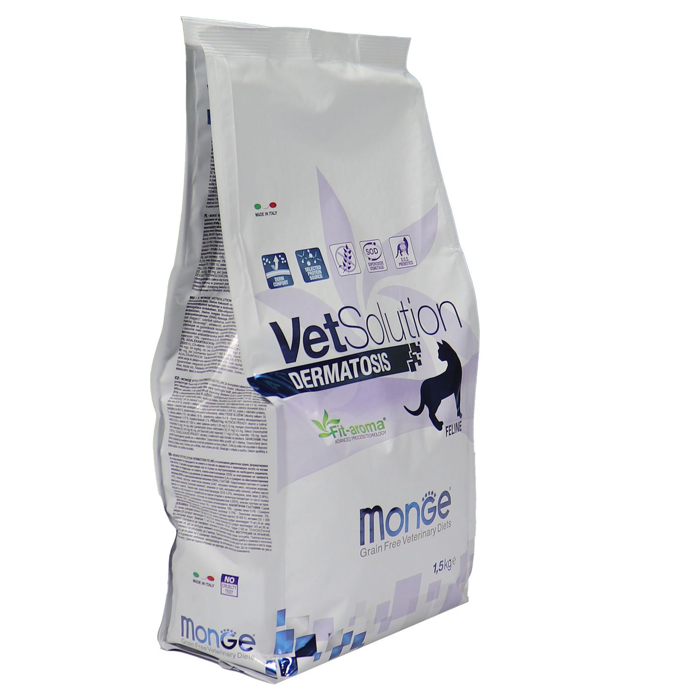 Диетический корм Monge VetSolution Cat Dermatosis Дерматозис для кошек при заболеваниях кожи 1,5 кг — фото 36