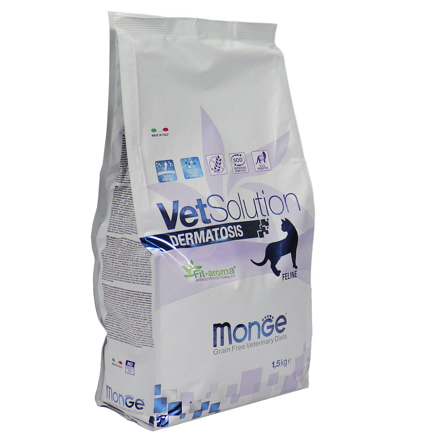Диетический корм Monge VetSolution Cat Dermatosis Дерматозис для кошек при заболеваниях кожи 1,5 кг — фото 37