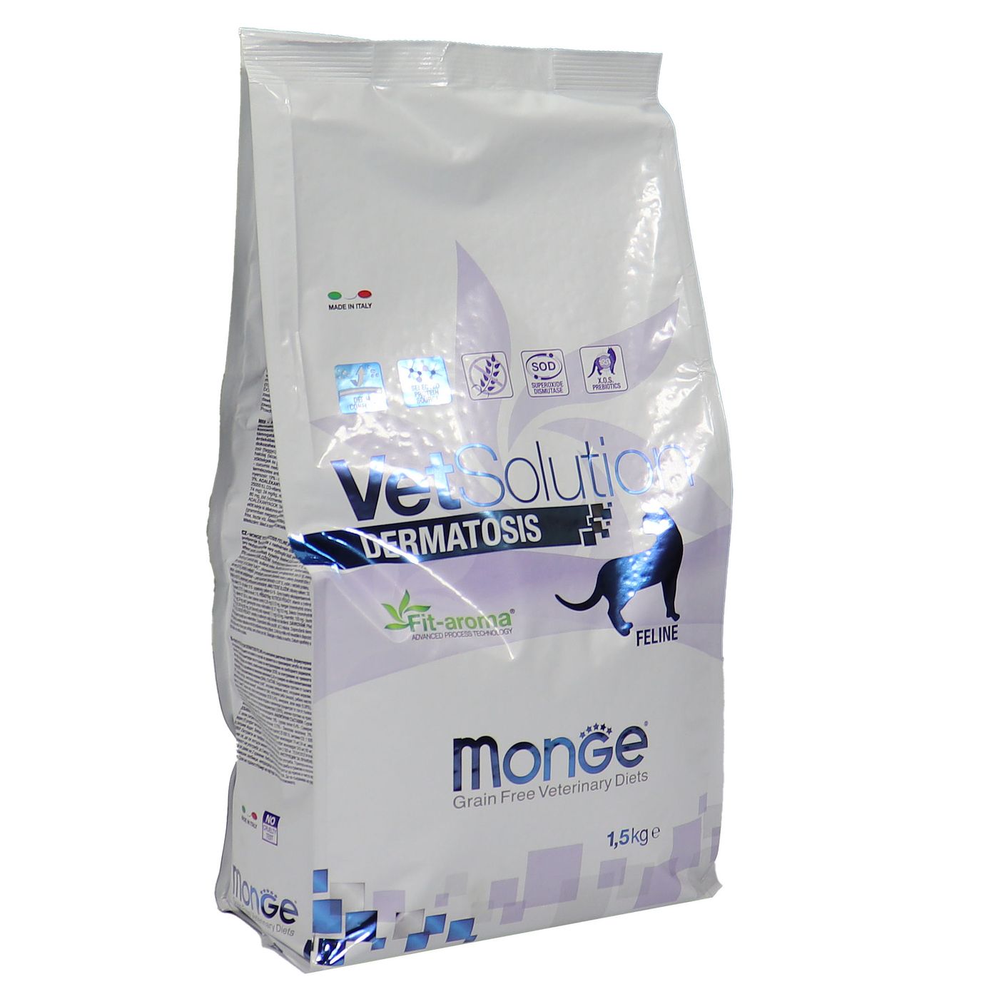 Диетический корм Monge VetSolution Cat Dermatosis Дерматозис для кошек при заболеваниях кожи 1,5 кг — фото 38
