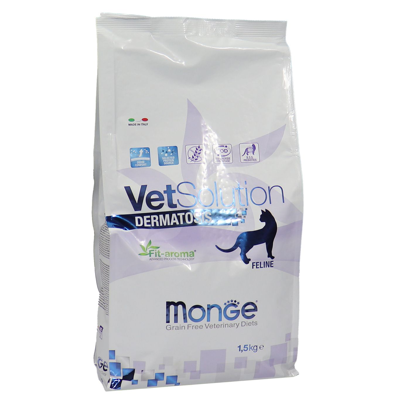 Диетический корм Monge VetSolution Cat Dermatosis Дерматозис для кошек при заболеваниях кожи 1,5 кг — фото 39
