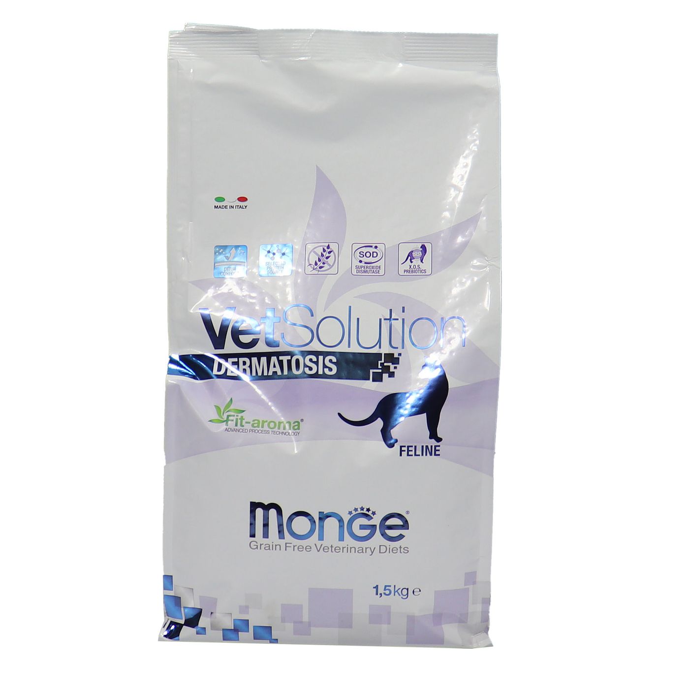 Диетический корм Monge VetSolution Cat Dermatosis Дерматозис для кошек при заболеваниях кожи 1,5 кг — фото 40
