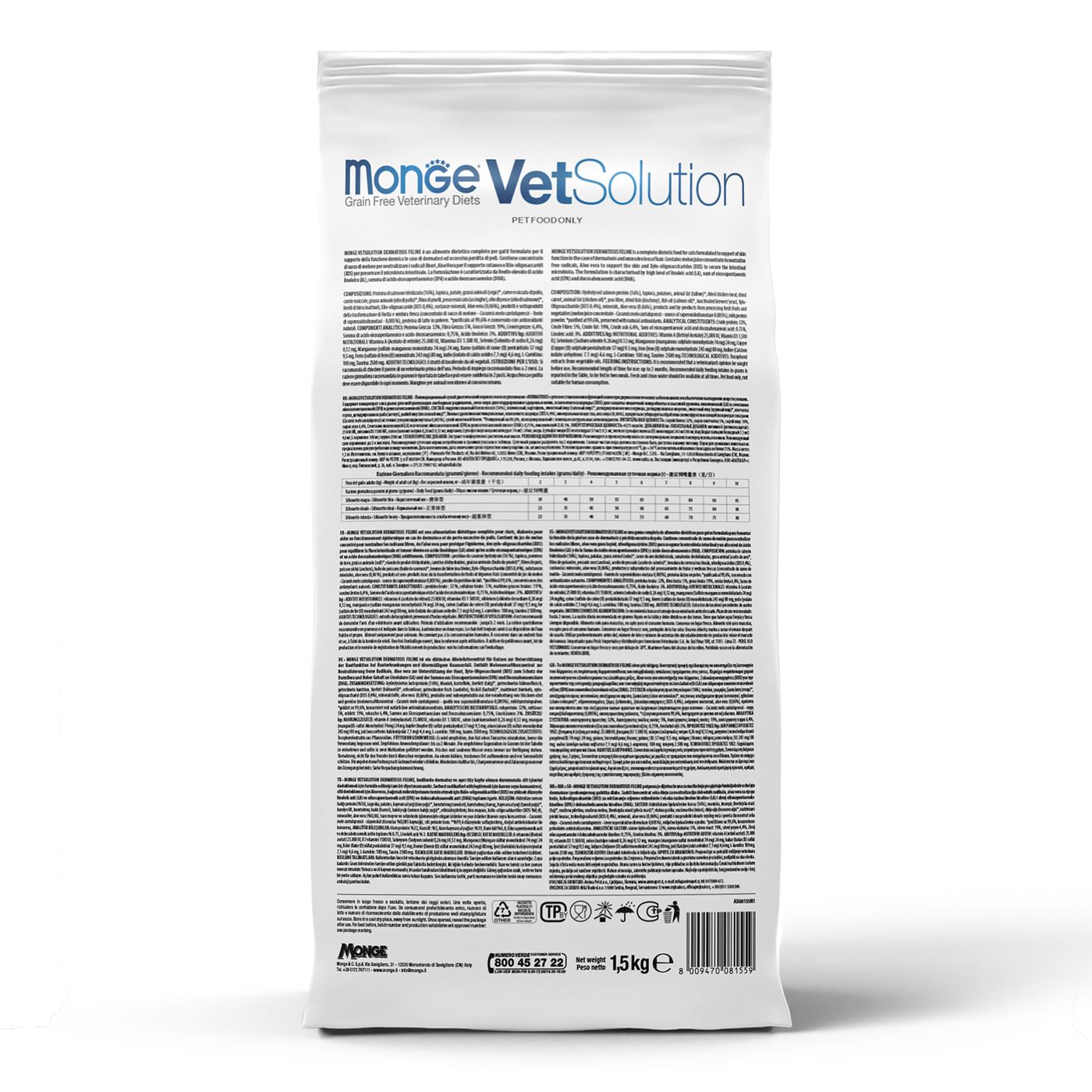 Диетический корм Monge VetSolution Cat Urinary Struvite Уринари Струвит при заболеваниях мочеполовой системы и струвитном течении МКБ 1,5 кг — фото 14