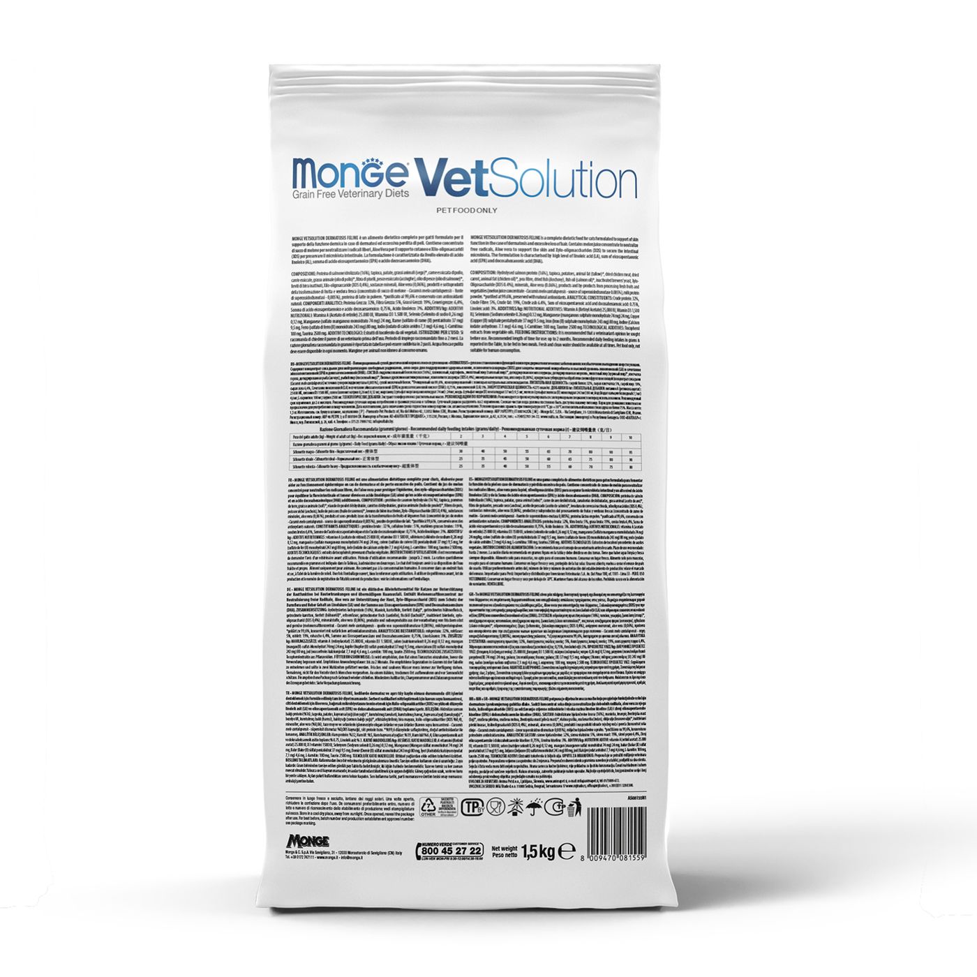 Диетический корм Monge VetSolution Cat Hepatic Гепатик для кошек при заболеваниях печени 1,5 кг — фото 14