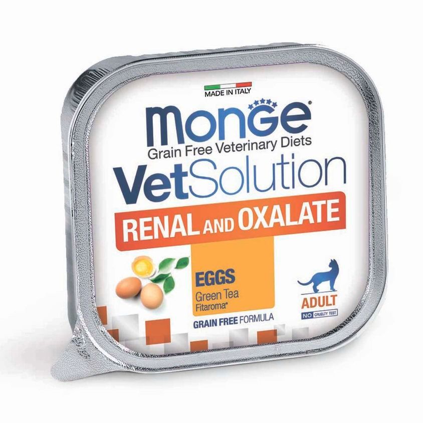 Диетический корм Monge VetSolution Cat Renal and Oxalate Ренал и Оксалат для кошек при ХПН и профилактике образования оксалатов 100 г — фото 3