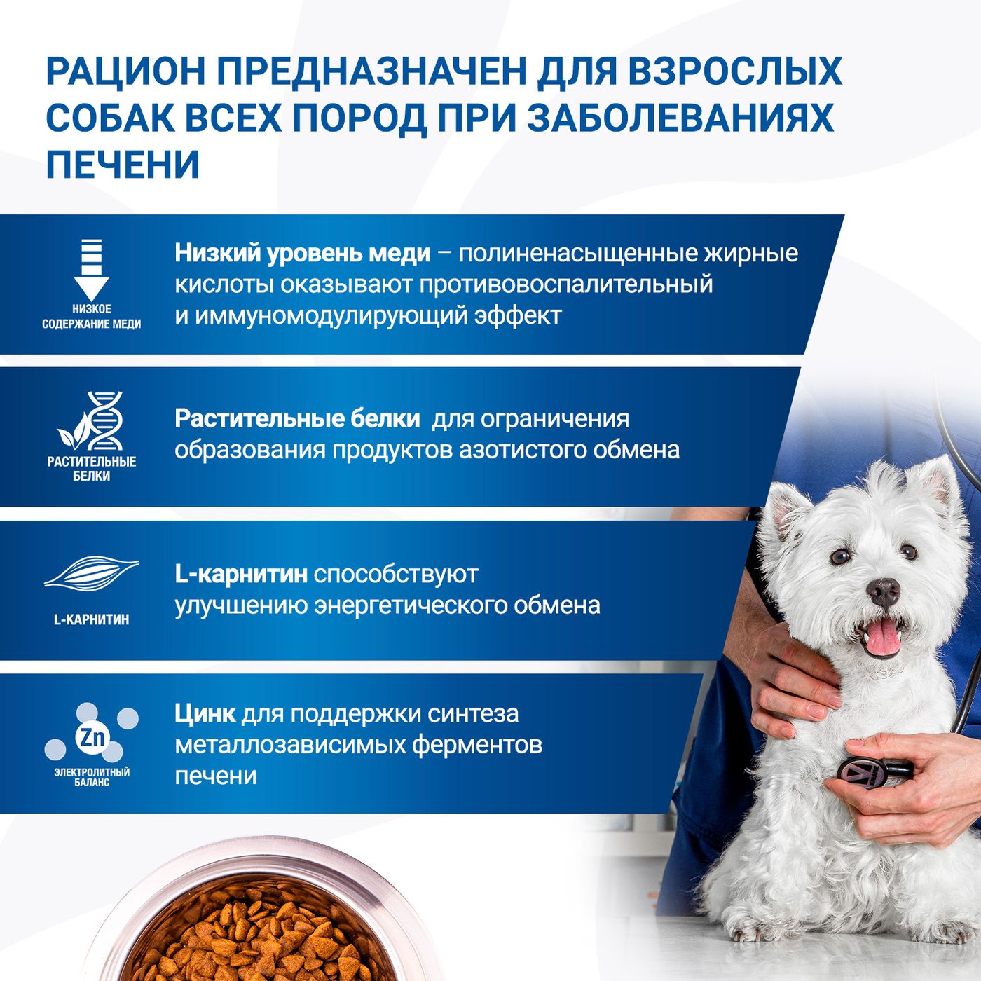 Диетический корм Monge VetSolution Dog Hepatic Гепатик для собак при заболеваниях печени 12 кг — фото 6