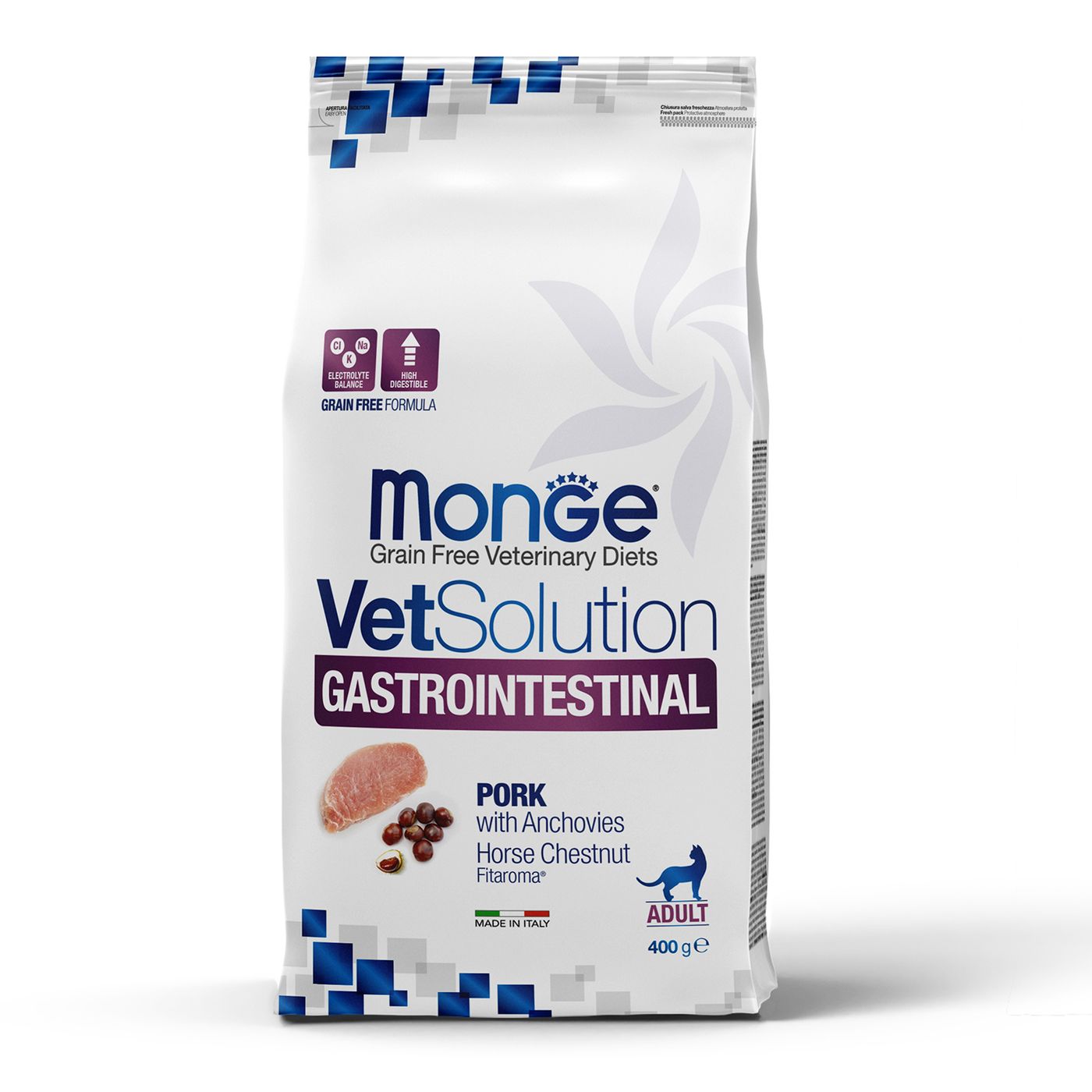 Диетический корм Monge VetSolution Cat Gastrointestinal гастро интестинал для кошек при заболеваниях ЖКТ 400 г — фото 2