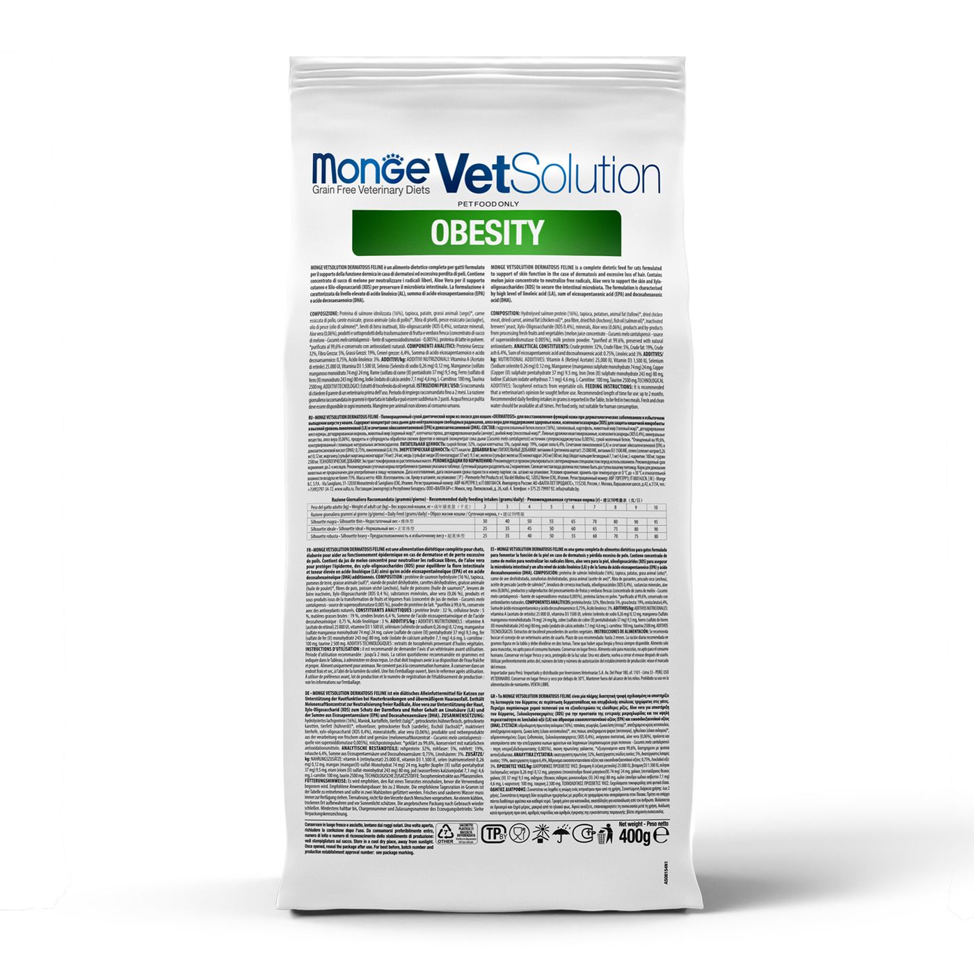 Диетический корм Monge VetSolution Cat Obesity Обесити для кошек при избыточном весе 400 г — фото 21